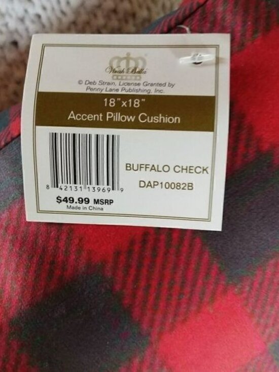 New! Buffalo Check Large Throw Pillow - Picture 3 of 3